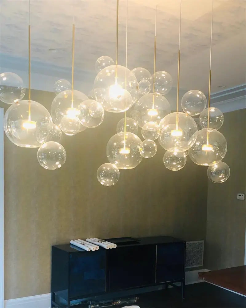 Modern minimalist led bubble chandelier dining room pendant light