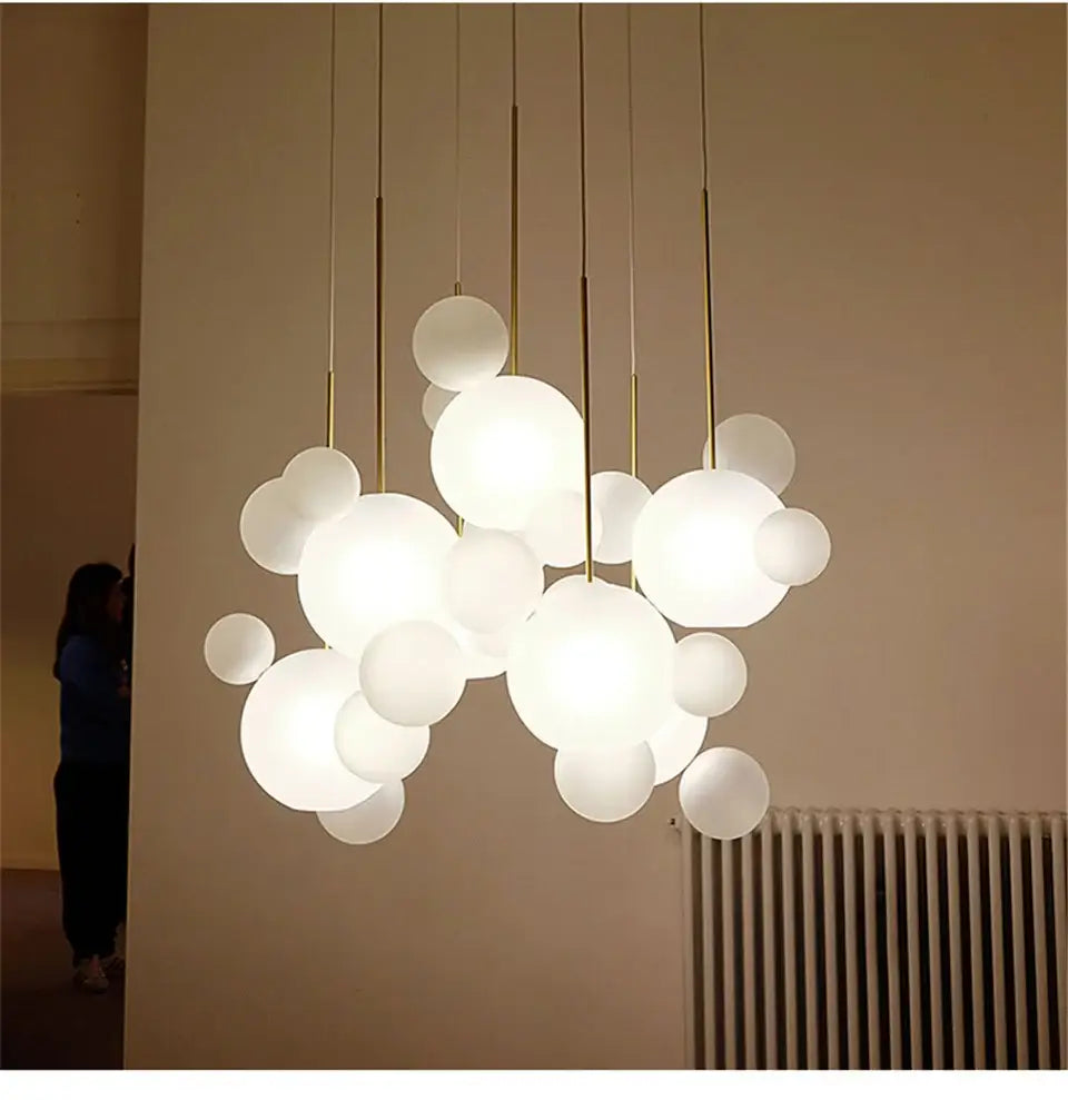 Modern minimalist led bubble chandelier dining room pendant light