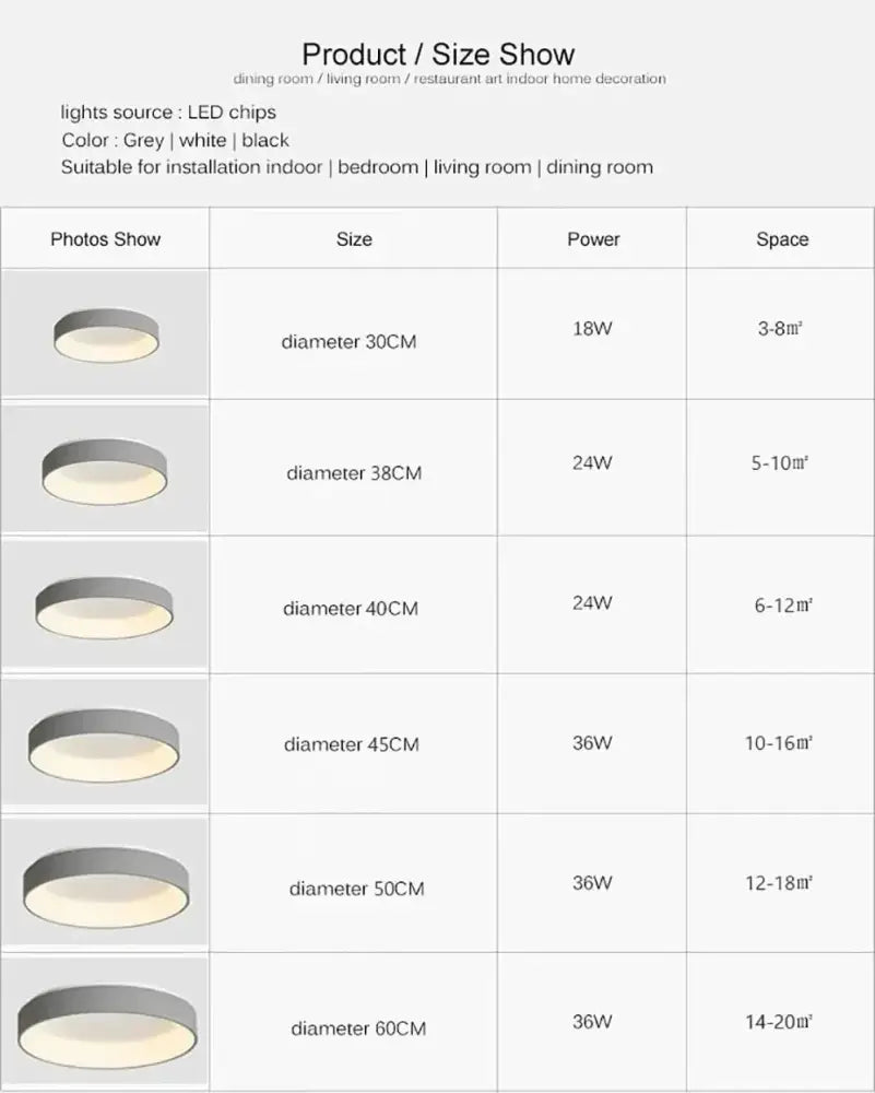 Modern white circular led ceiling light – living room warm glow