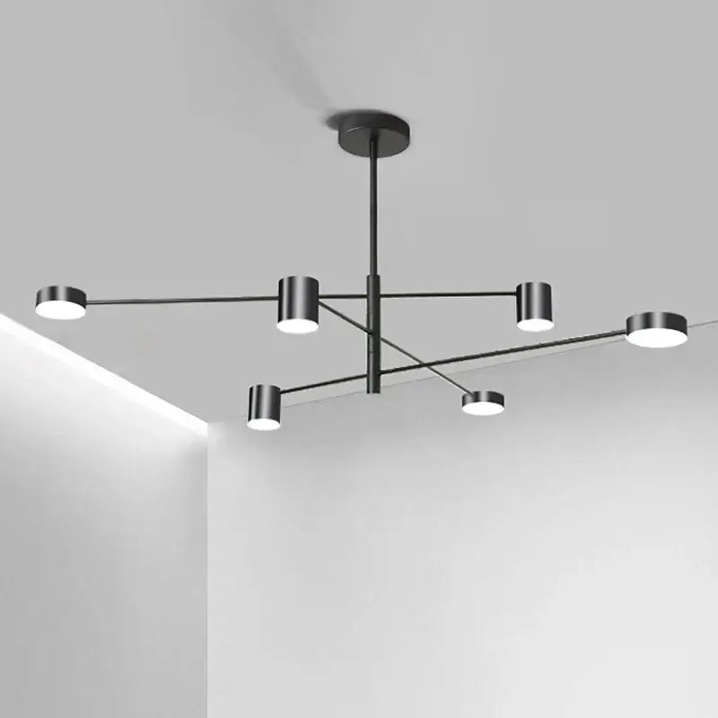 Modern gold & black led chandelier – living room minimalist light