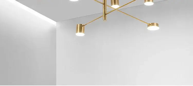 Modern gold & black led chandelier – living room minimalist light