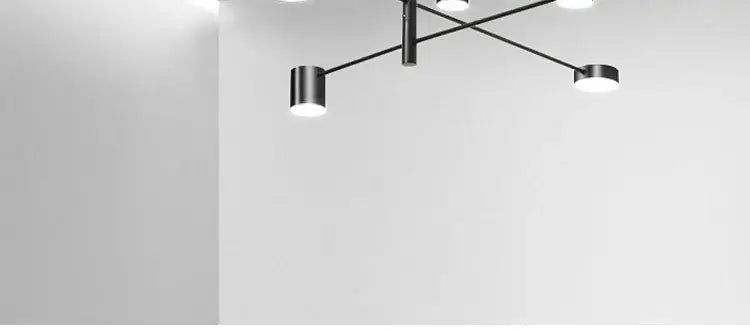 Modern gold & black led chandelier – living room minimalist light