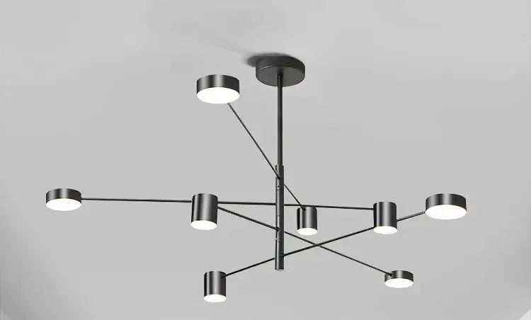 Modern gold & black led chandelier – living room minimalist light