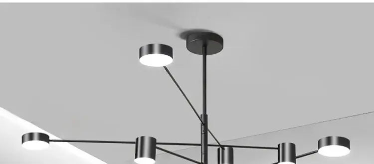 Modern gold & black led chandelier – living room minimalist light