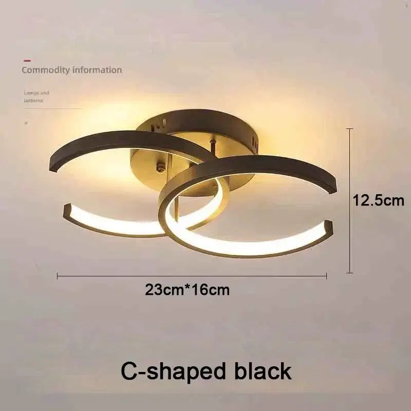 Modern black & white geometric led chandelier living room three color