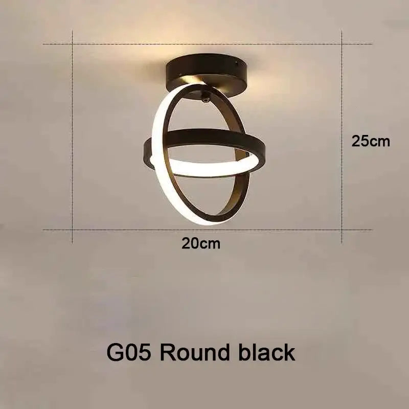 Modern black & white geometric led chandelier living room three color