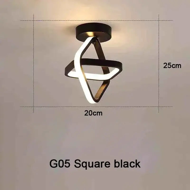 Modern black & white geometric led chandelier living room three color