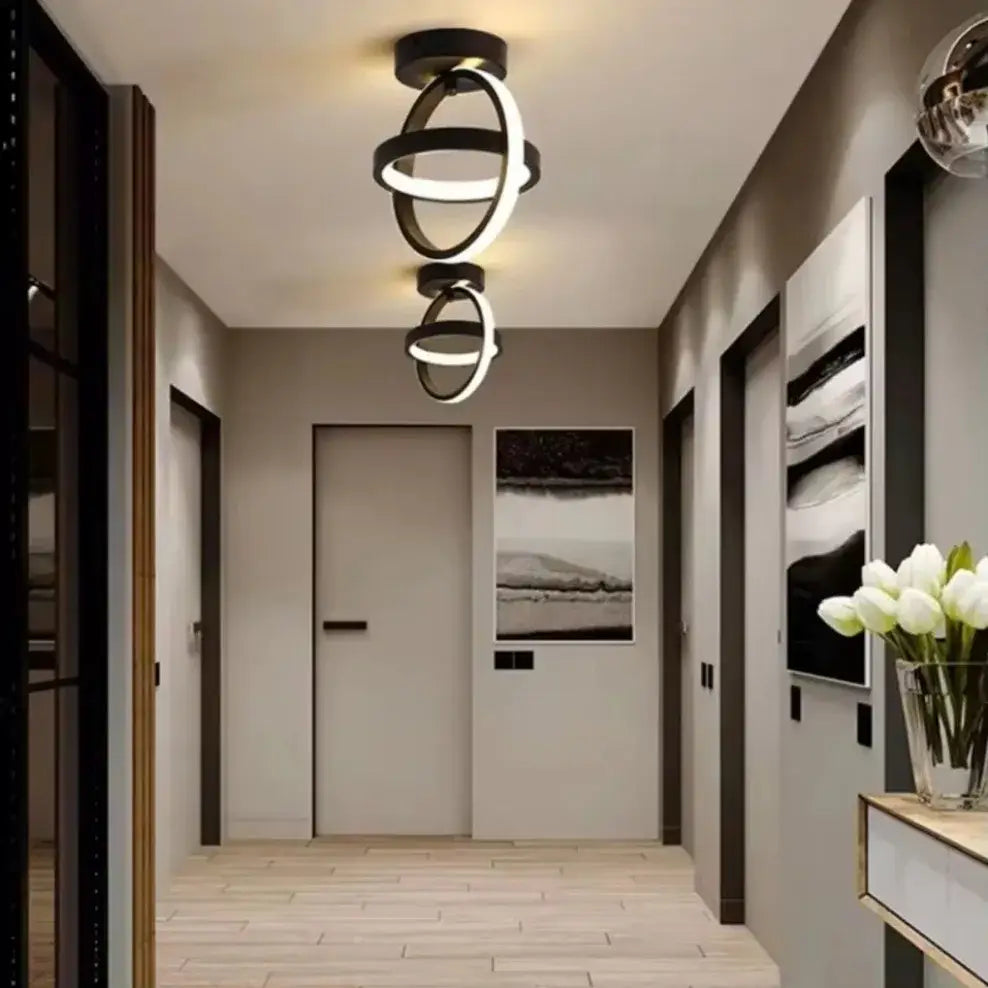 Modern black & white geometric led chandelier living room three color