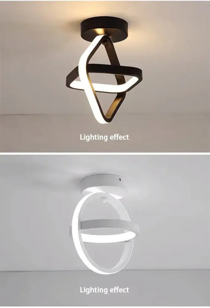Modern black & white geometric led chandelier living room three color