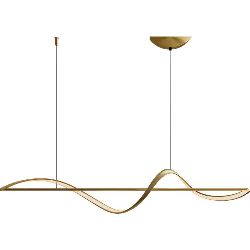 Modern gold curved led chandelier dining room pendant light