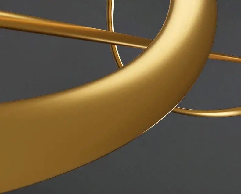 Modern gold curved led chandelier dining room pendant light