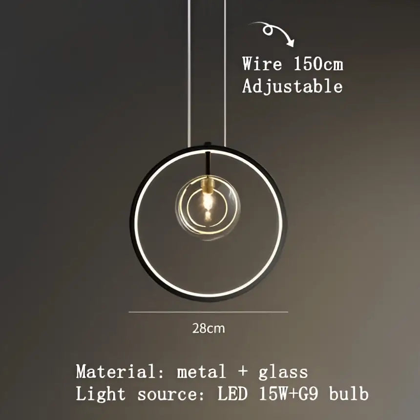 Modern black clear glass bubble led chandelier dining room light