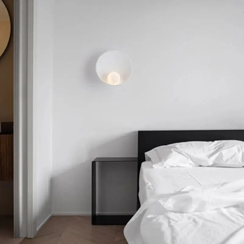 Modern matte white & brushed black led wall lights bedroom sconces