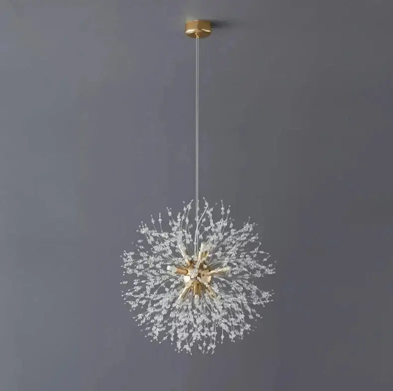 Modern gold branch led pendant – living room crystal chandelier