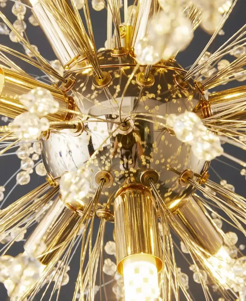 Modern gold branch led pendant – living room crystal chandelier