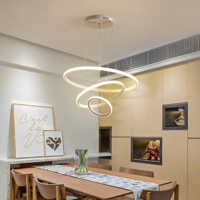 Modern black spiral led pendant lamp warm white dining room