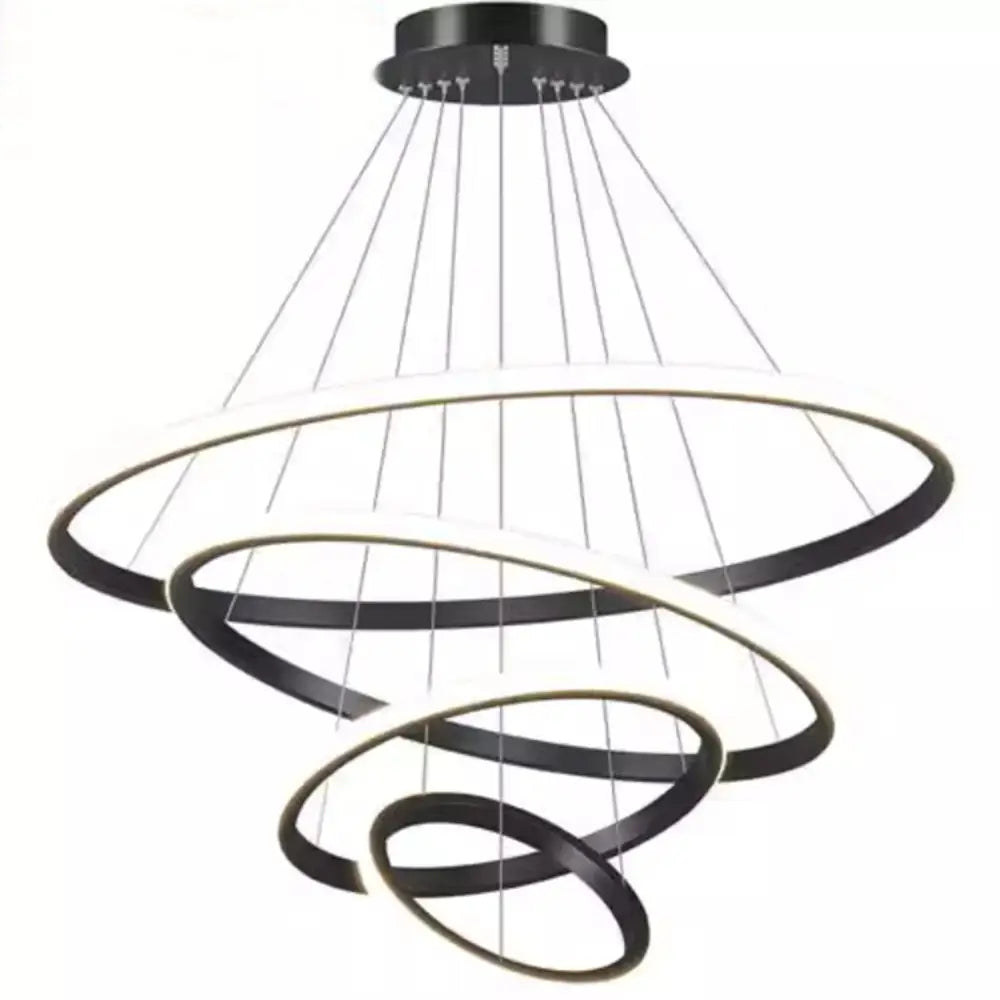 Modern black spiral led pendant lamp warm white dining room