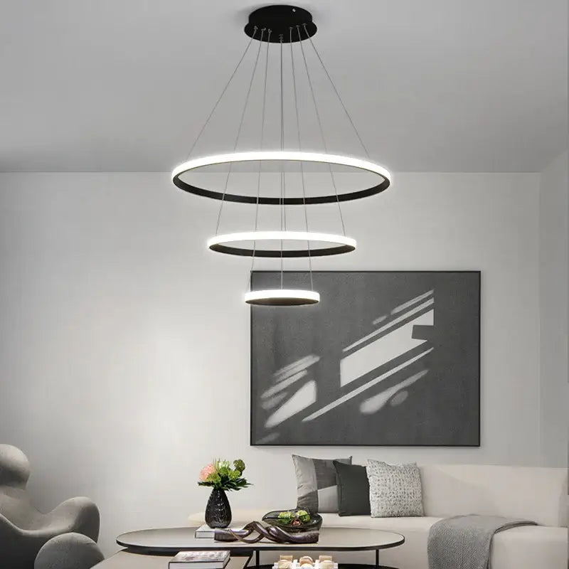Modern black spiral led pendant lamp warm white dining room