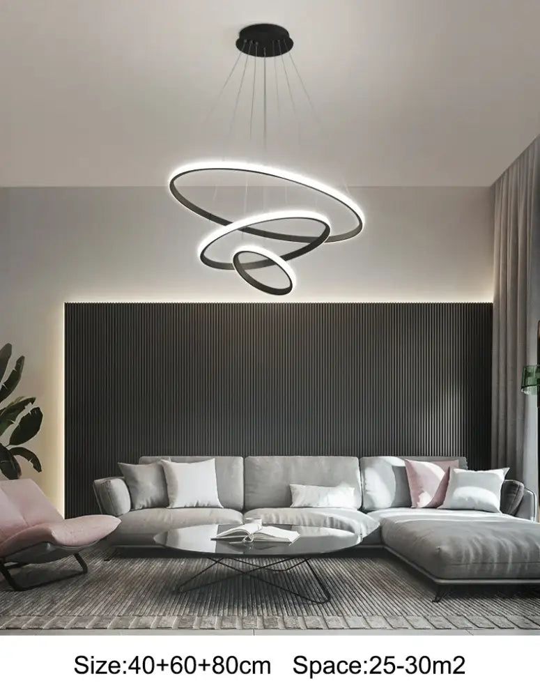 Modern black spiral led pendant lamp warm white dining room