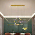 Modern black & gold led pendant light dining room warm white light