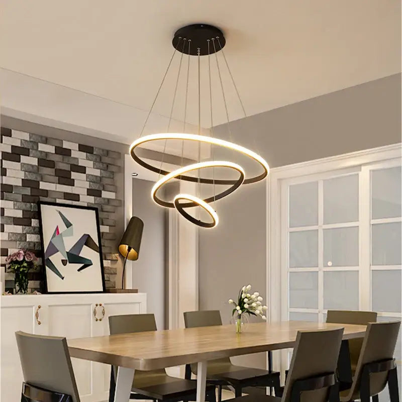 Modern gold spiral led pendant lamp dining room warm white