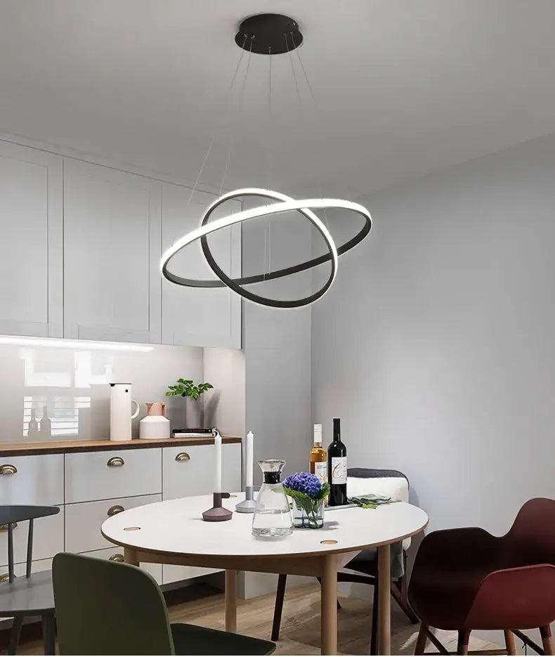 Modern gold spiral led pendant lamp dining room warm white