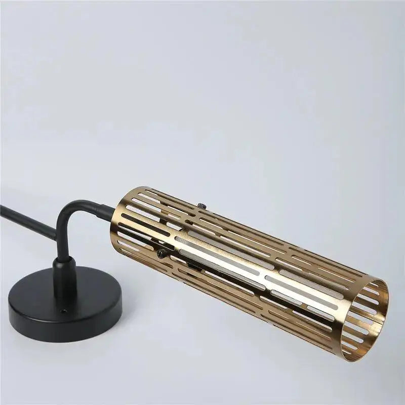 Modern black & gold wall sconce bedroom led light with slats