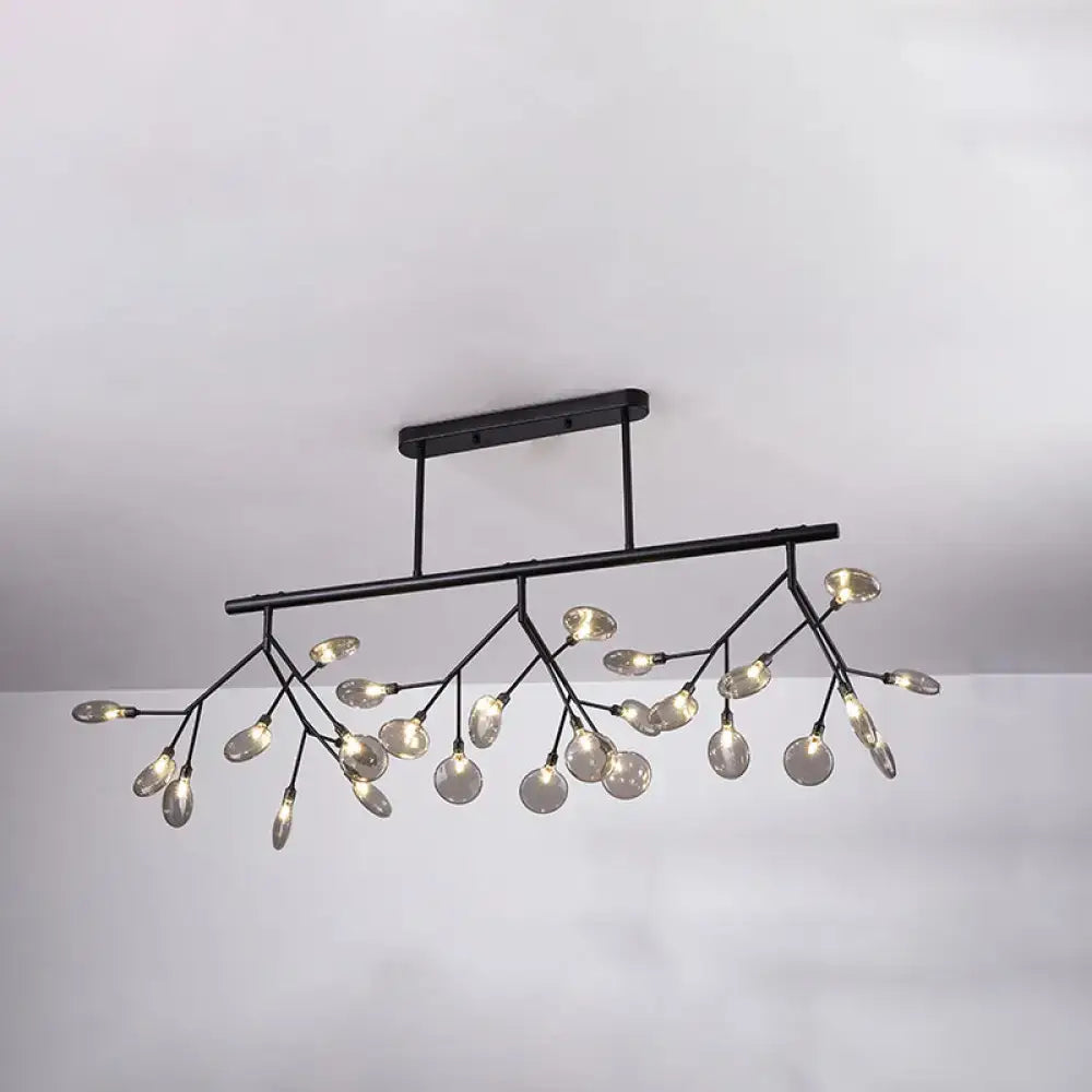 Modern gold metal linear island light dining room branching pendant