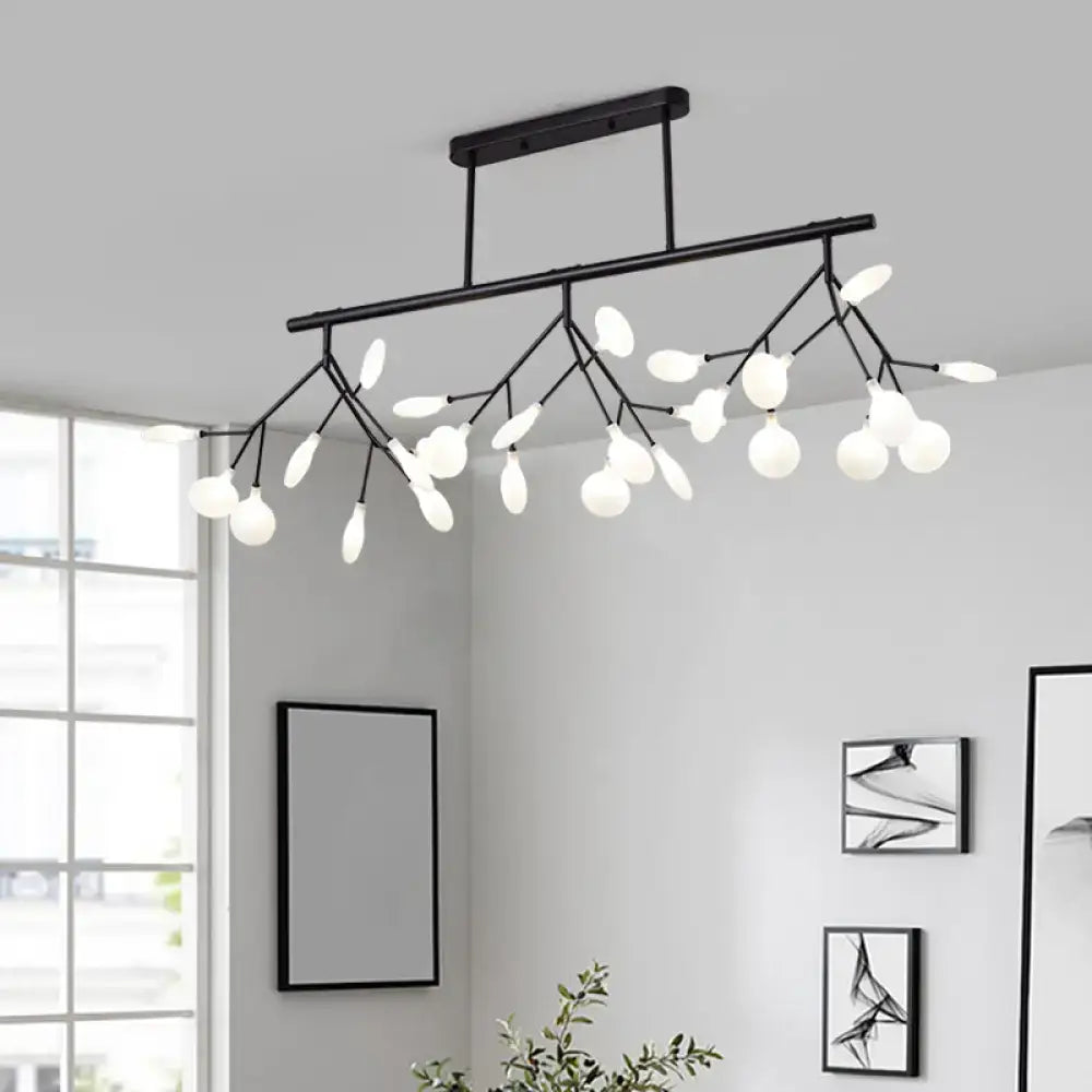 Modern gold metal linear island light dining room branching pendant