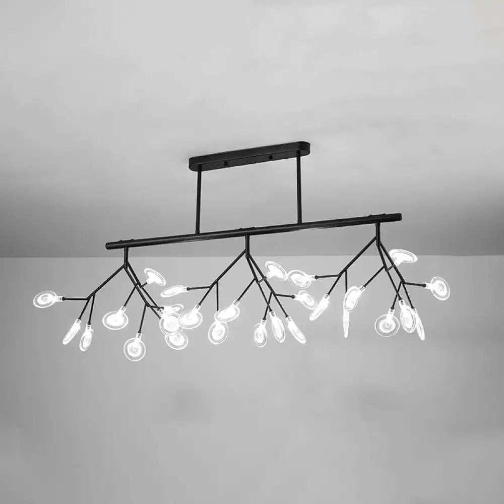 Modern gold metal linear island light dining room branching pendant