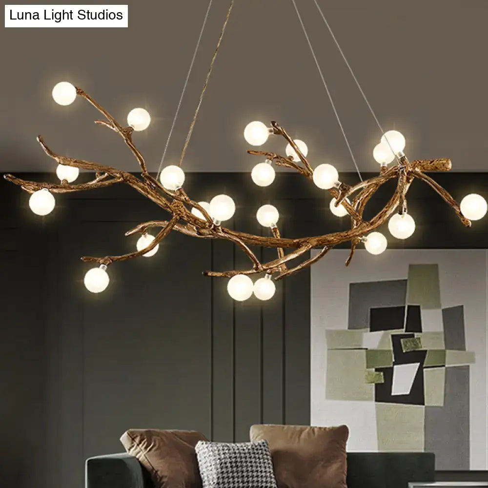Art deco bronze metal tree branch island light for dining room