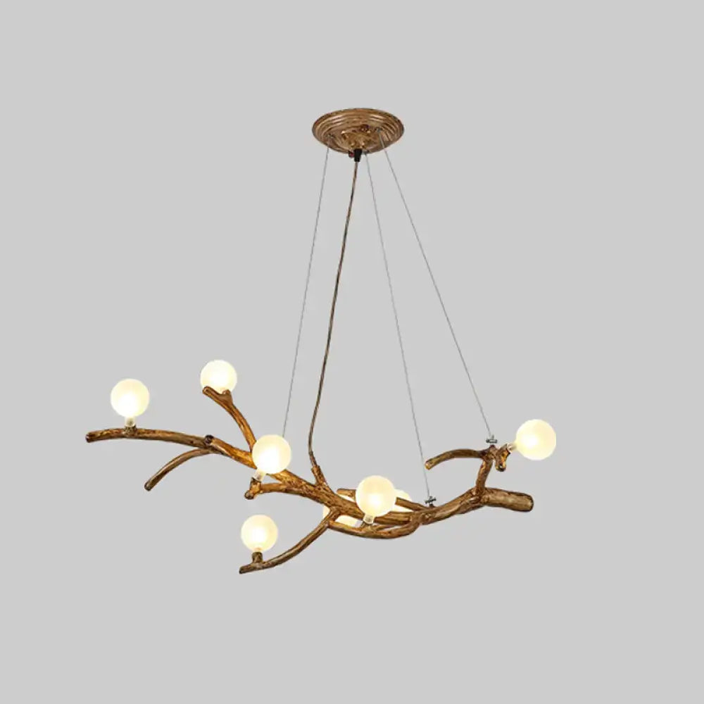 Art deco bronze metal tree branch island light for dining room