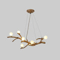Art deco bronze metal tree branch island light for dining room