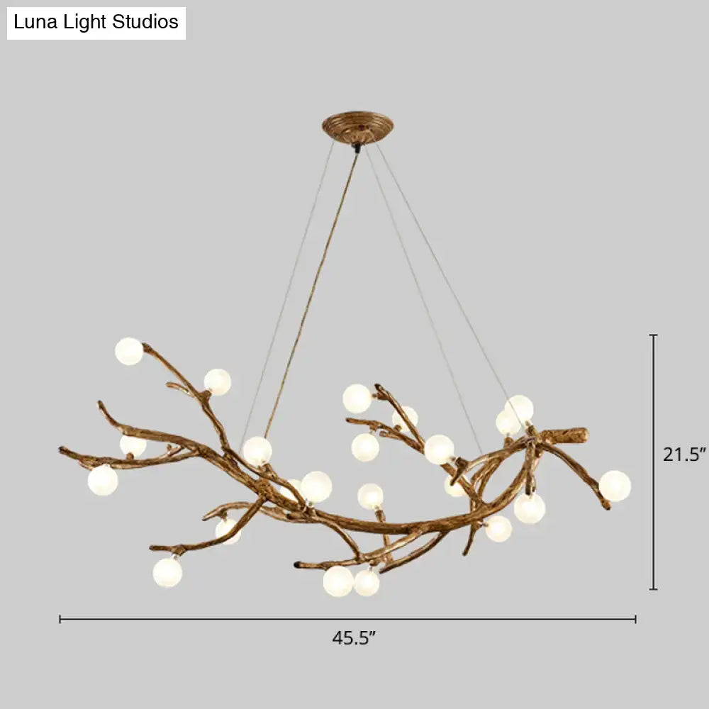 Art deco bronze metal tree branch island light for dining room