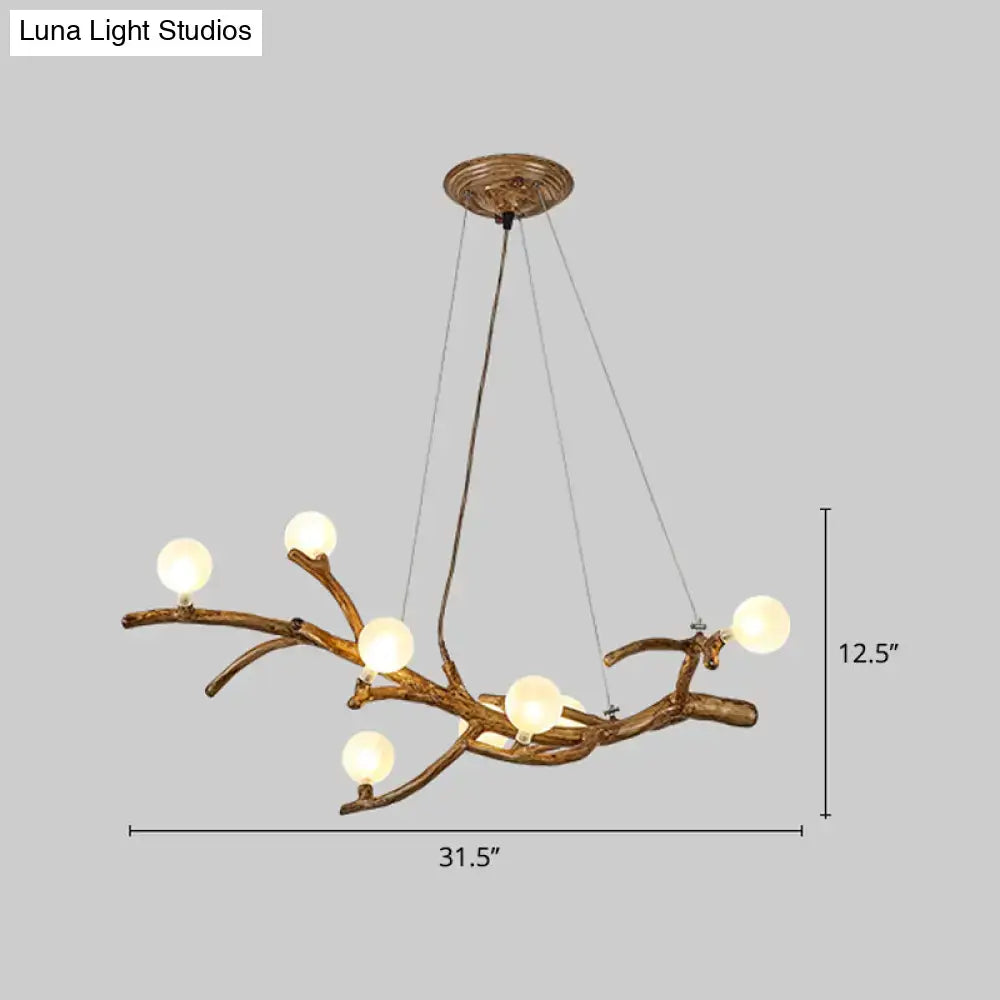 Art deco bronze metal tree branch island light for dining room