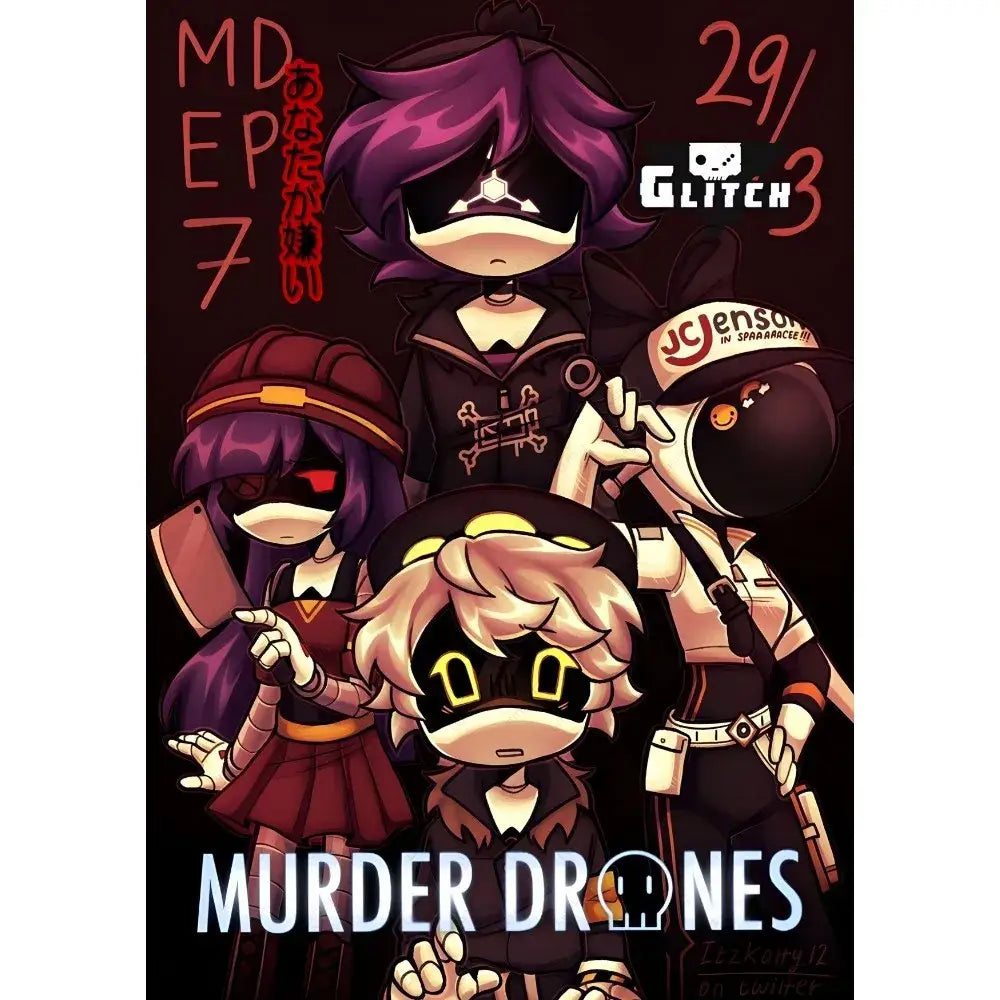 Modern murder drones gold & purple wall art bedroom framed posters