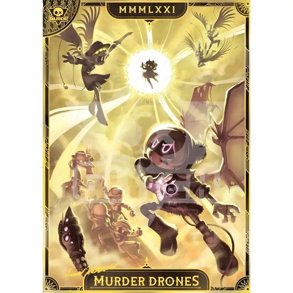 Modern murder drones gold & purple wall art bedroom framed posters