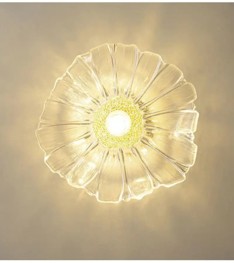 Modern green leaf glass e27 ceiling lights for bedroom interiors
