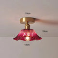 Modern green leaf glass e27 ceiling lights for bedroom interiors