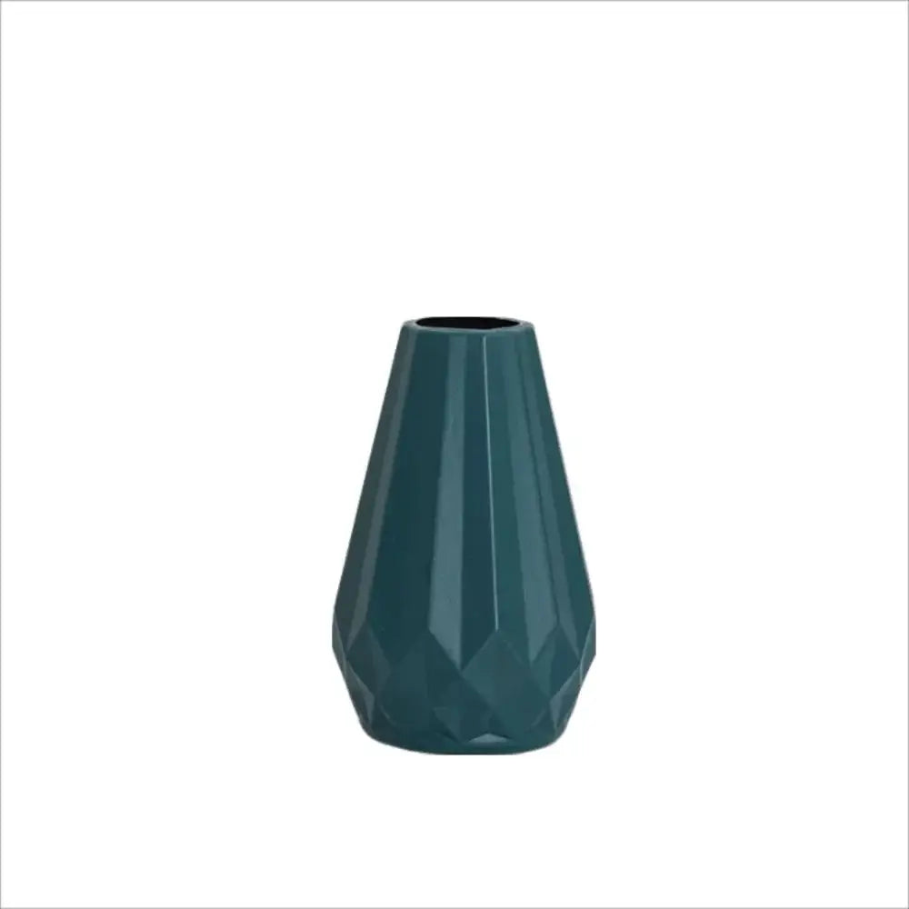 Modern nordic teal diamond shaped flower vase living room decor