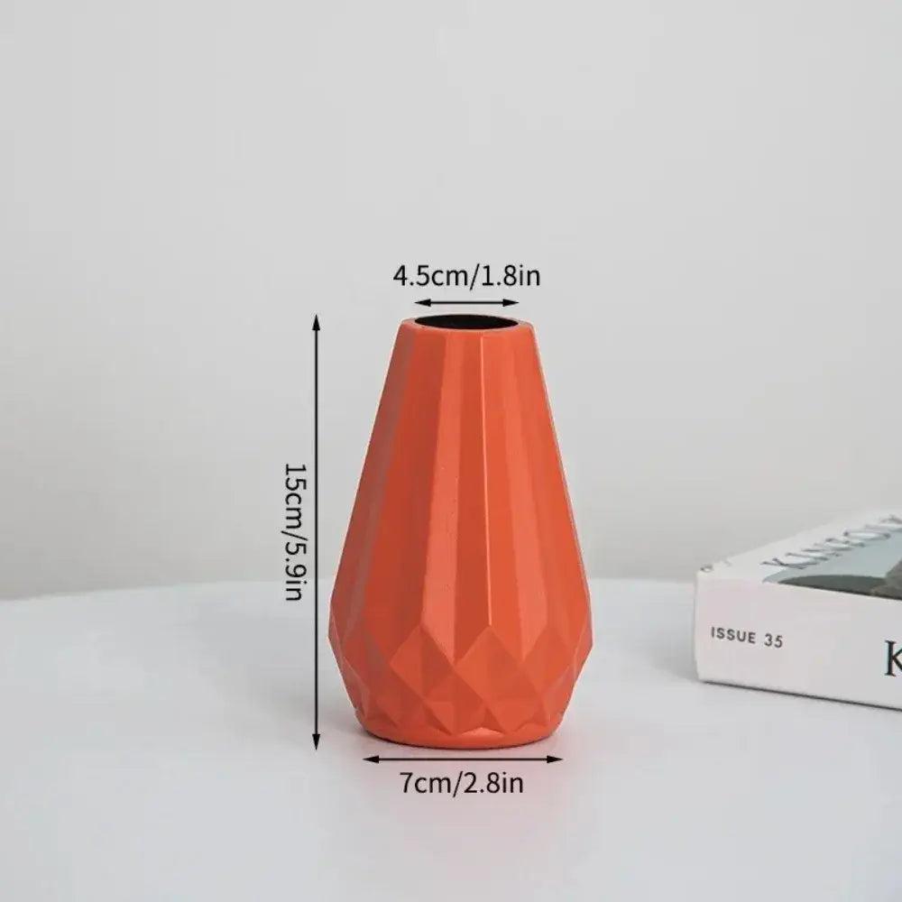 Modern nordic teal diamond shaped flower vase living room decor