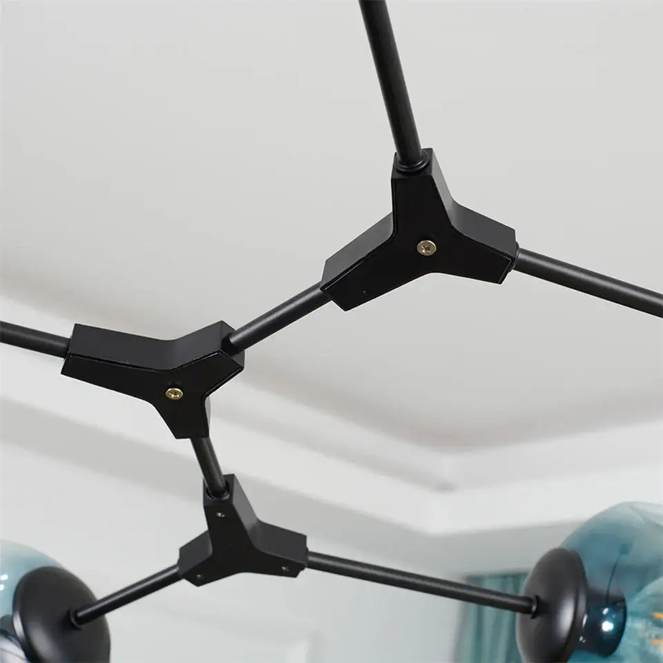Modern gray nordic glass ball led chandelier dining room