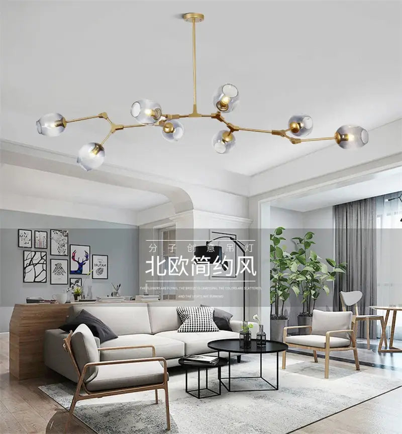 Modern nordic glass pendant lamps smoke grey dining room lights