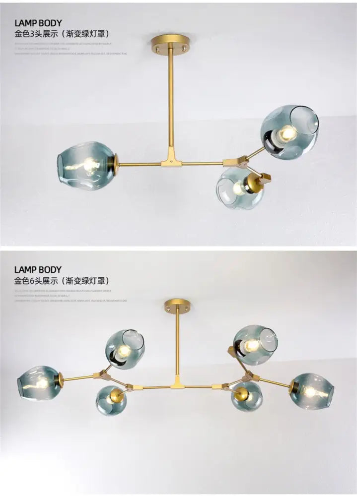 Modern nordic glass pendant lamps smoke grey dining room lights