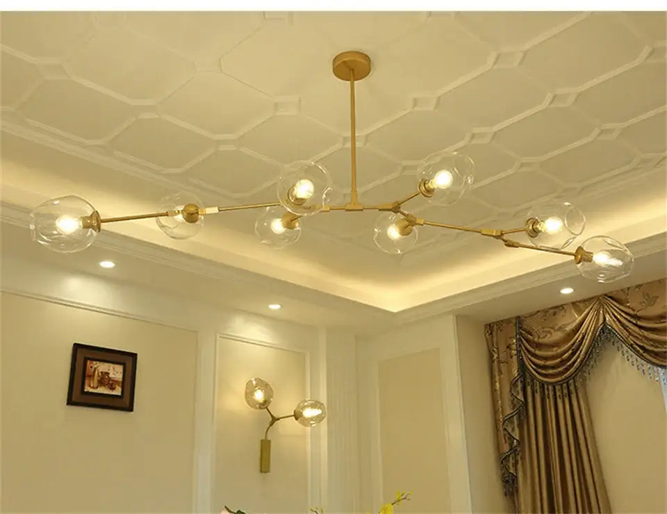 Modern nordic glass pendant lamps smoke grey dining room lights