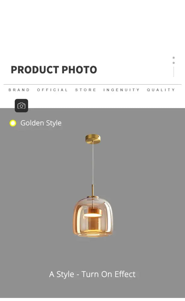 Modern amber nordic glass pendant lamp for kitchen dining room