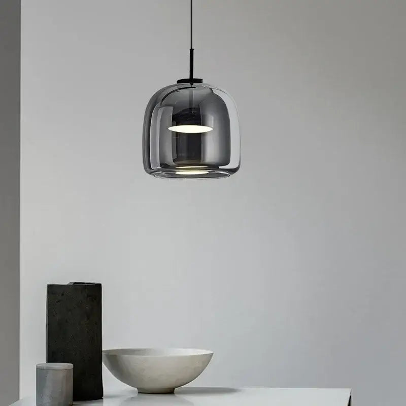 Modern amber nordic glass pendant lamp for kitchen dining room