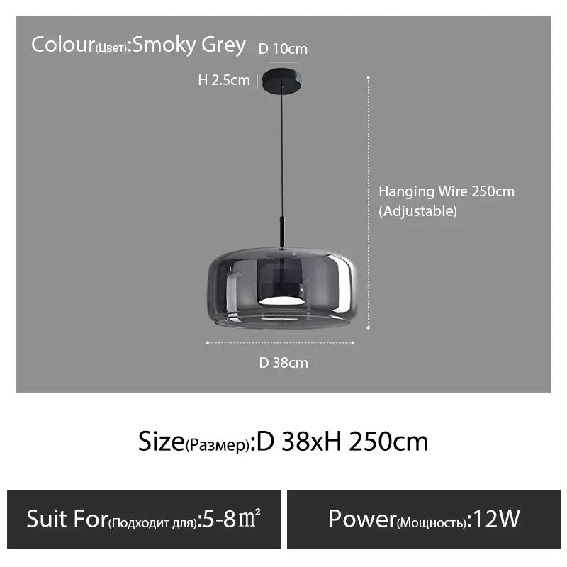 Modern amber nordic glass pendant lamp for kitchen dining room