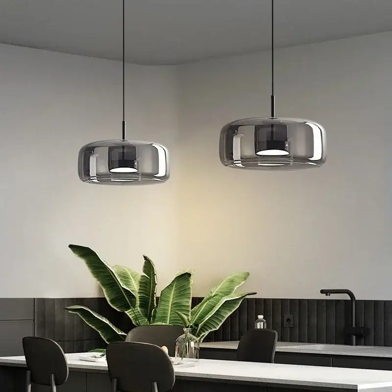 Modern amber nordic glass pendant lamp for kitchen dining room