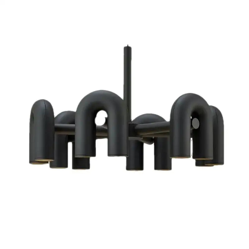 Modern black eight light led ceiling chandelier for living room
